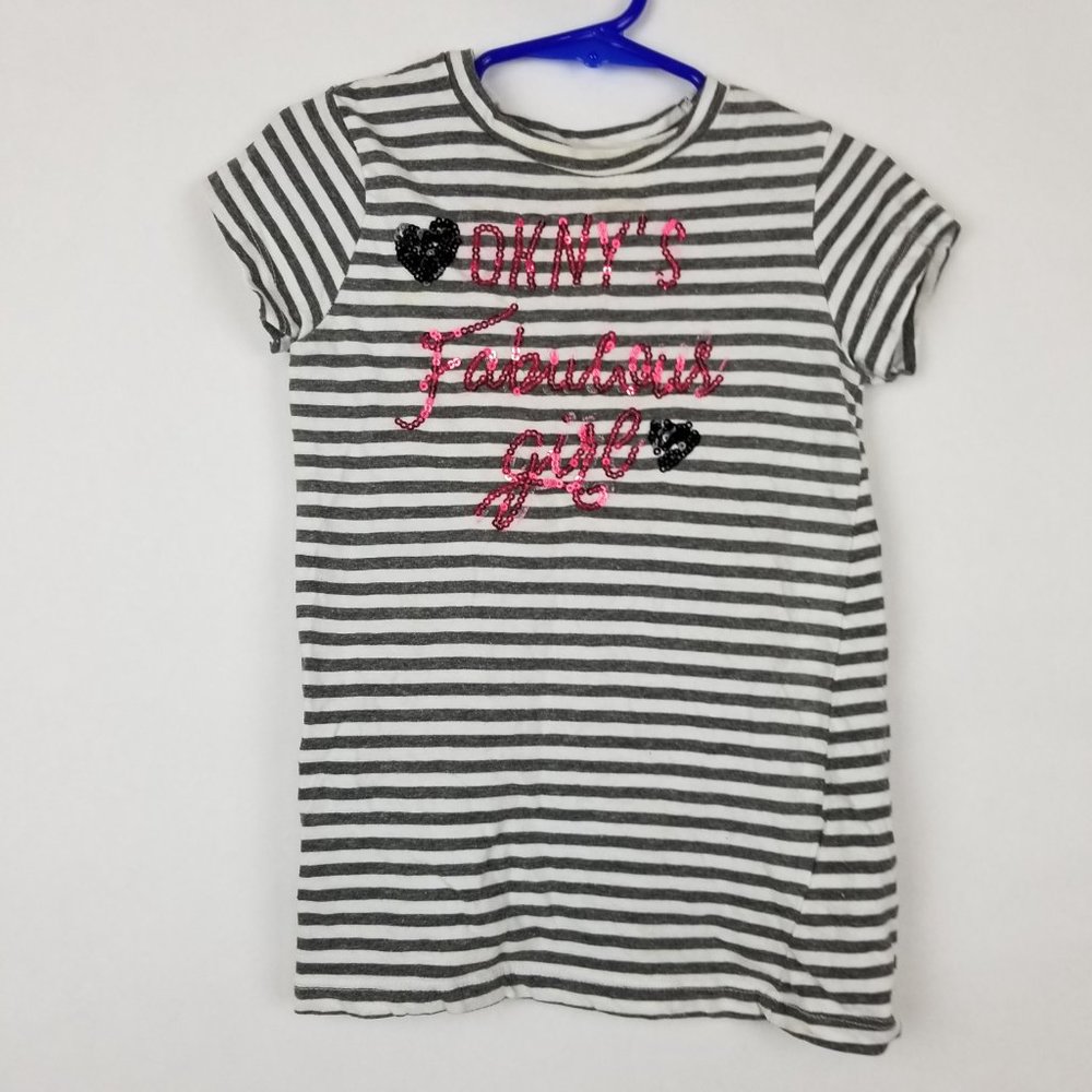 DKNY Toddler Girls Dress Size 4 Black/White Stripes
